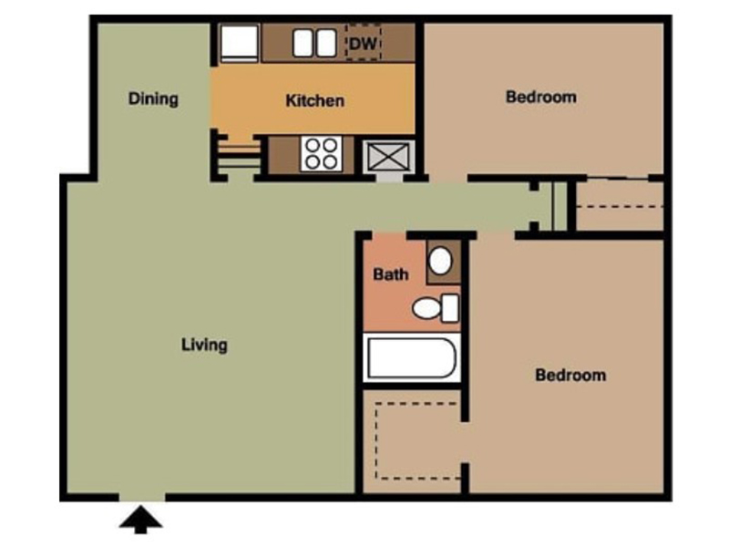 2 Bedroom Deluxe floorplan