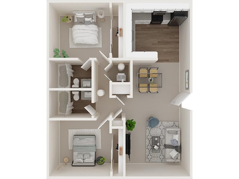 2x2 890 floorplan at Elevate at 4400