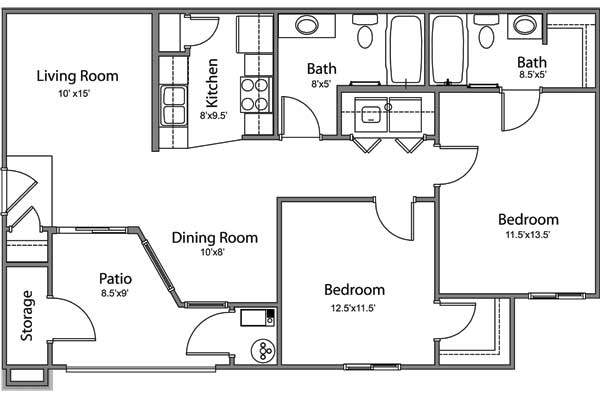 2 Bedroom 2 Bathroom
