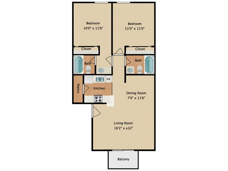 C2 floorplan at Prados Apartments at Arcadia