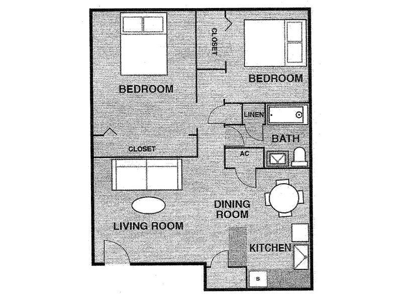 2 Bedroom Villa B1 floorplan at Luxe at Burbank