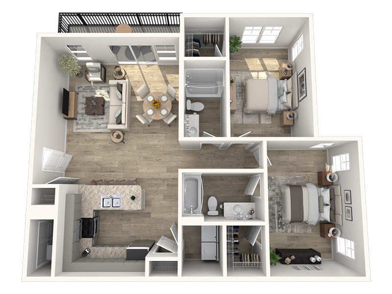 2X2-1041 floorplan at Viewpointe Apartments