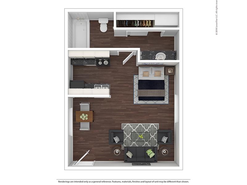 Studio S1-380 floorplan at Waterstone