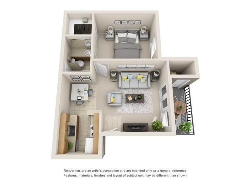 1x1-537- Upgraded floorplan at Telegraph Hill