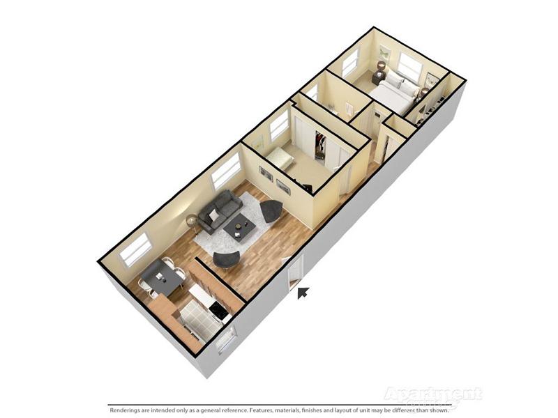 Venetian 2x1 floorplan at The Perch on 52nd