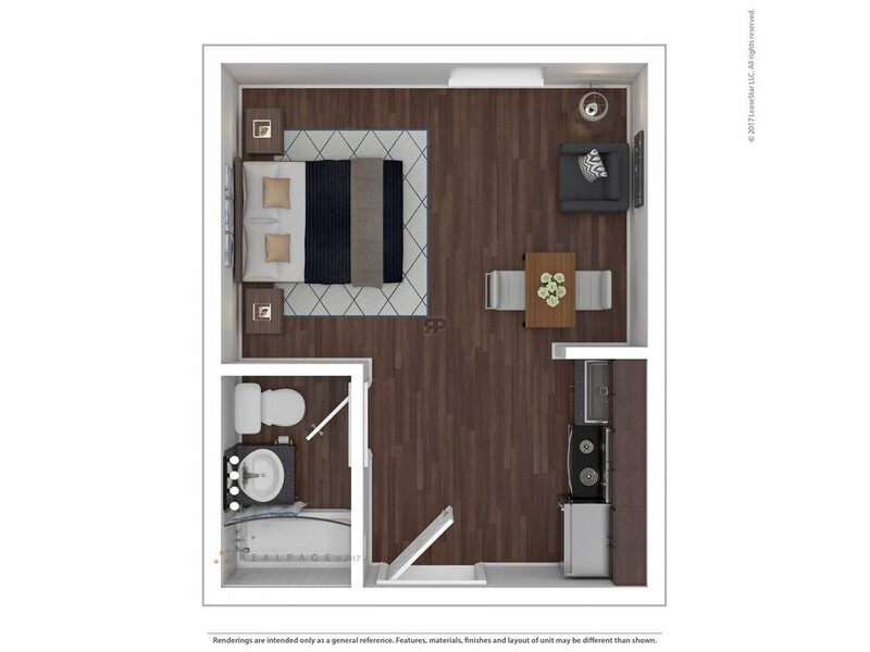 Cube 2 floorplan at The Rubix Apartments