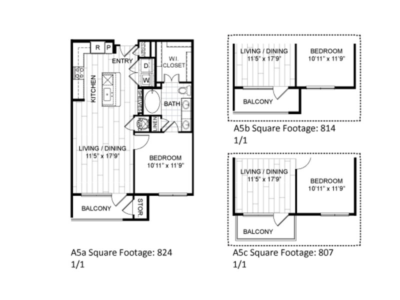 A5 floorplan at The Moderne