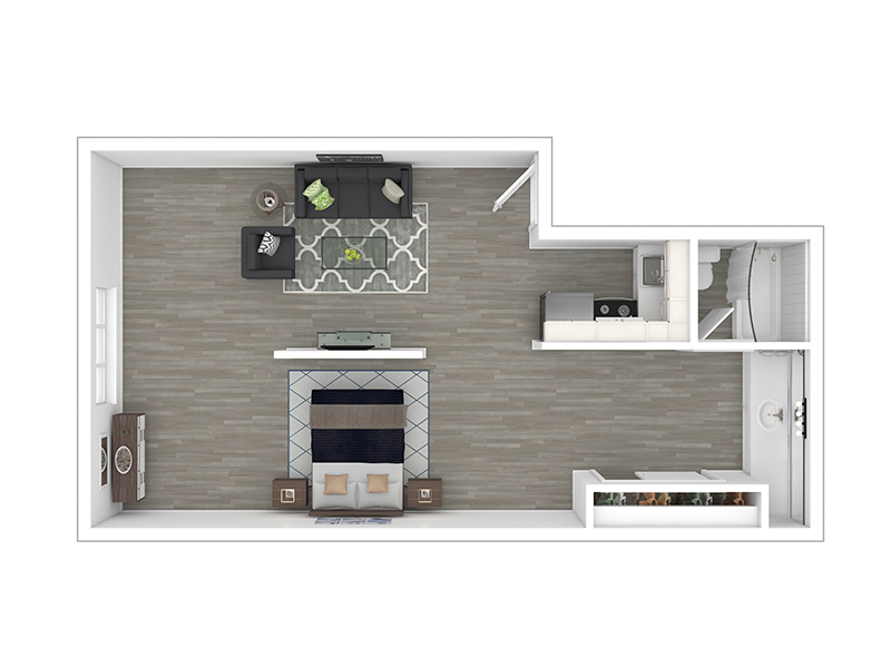 Studio LG floorplan at Lookout Pointe