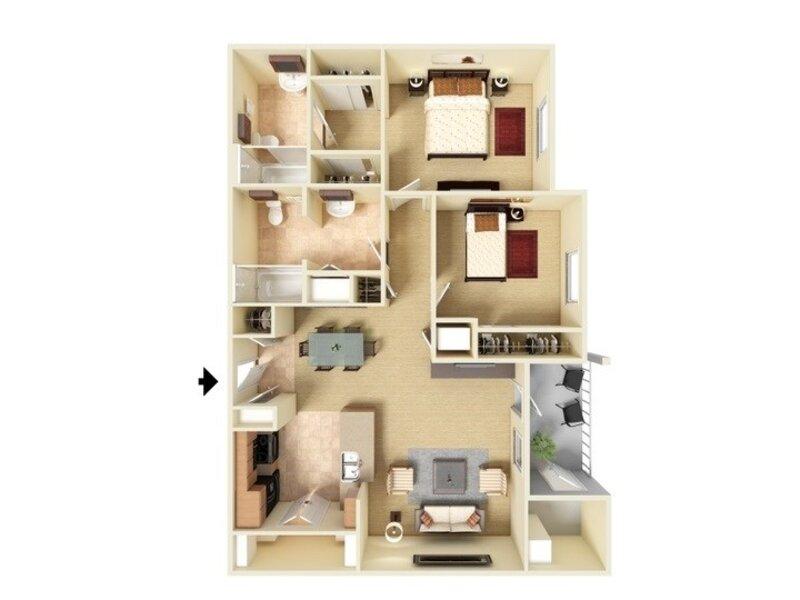 B2-984 floorplan at The Falls at Westover Hills