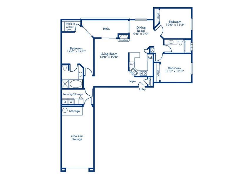 Red Rock floorplan at Parkway Townhomes