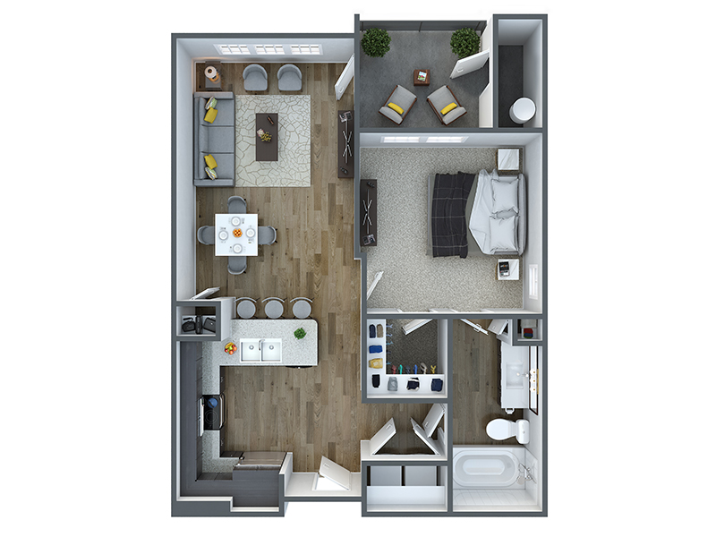 1x1-726 floorplan at Parc South Mountain