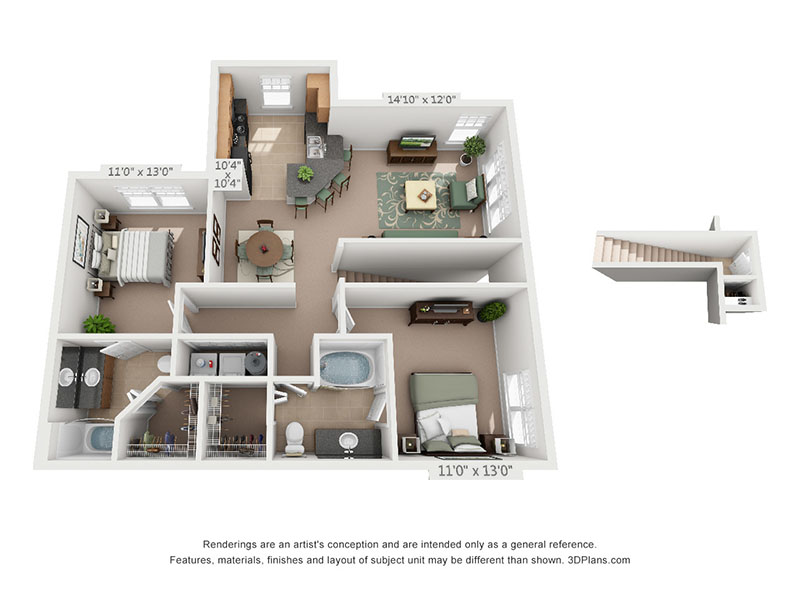 2 Beds, 2 Baths B2B