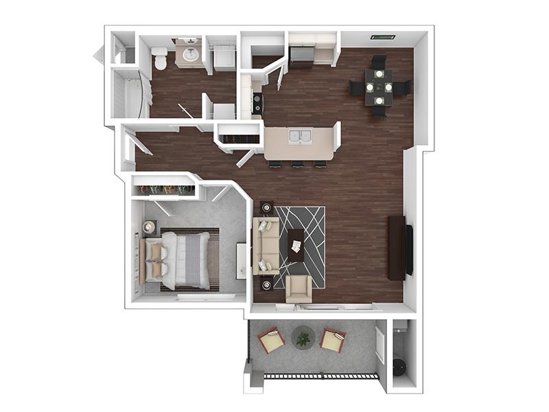 1x1-875 floorplan at Herriman Towne Center