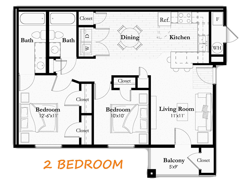2 Bedroom 2 Bathroom