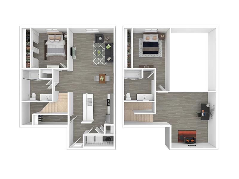 2x2-1100 floorplan at Solaire