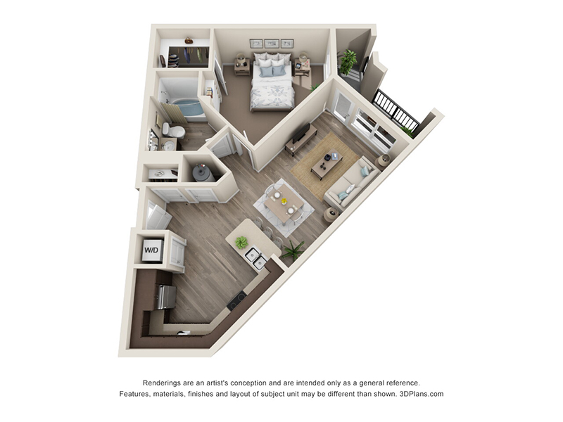 1x1-795 floorplan at Atlantic on the Boulevard