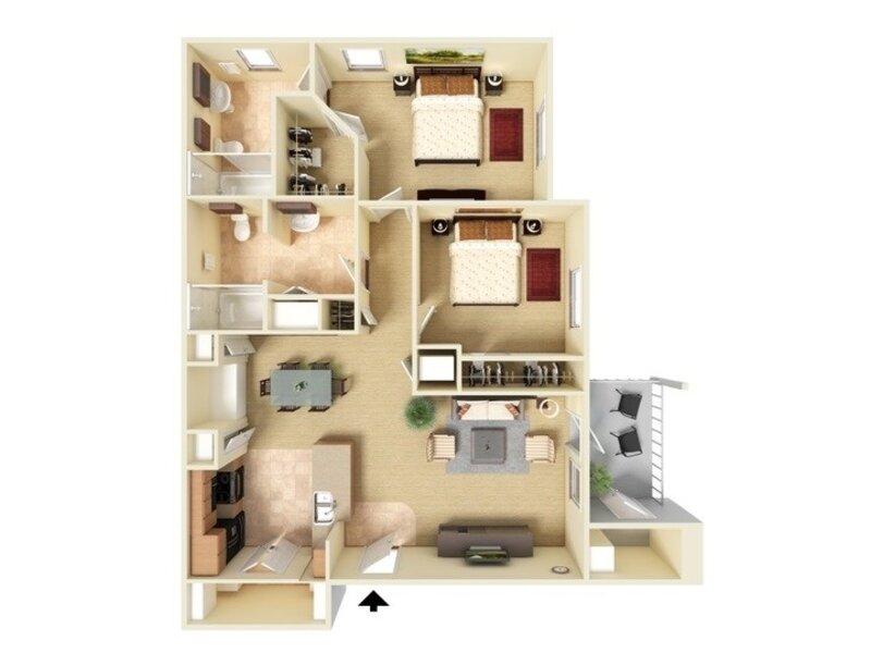 B2-993 floorplan at The Falls at Westover Hills