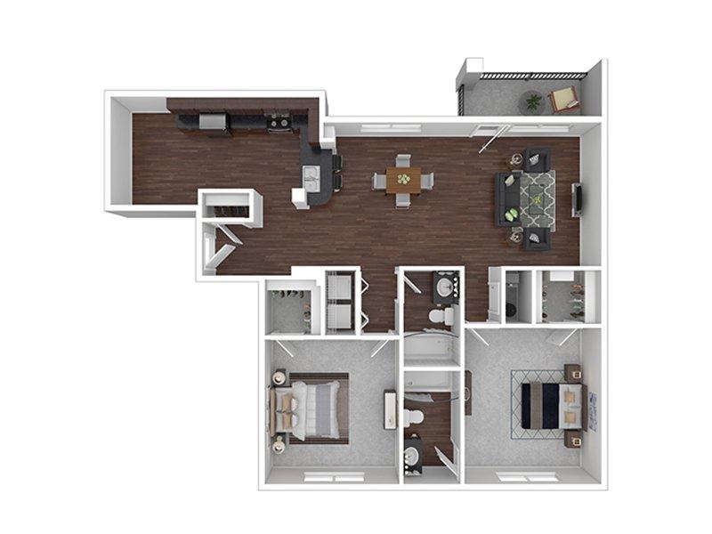 2 BEDROOM 2 BATH E