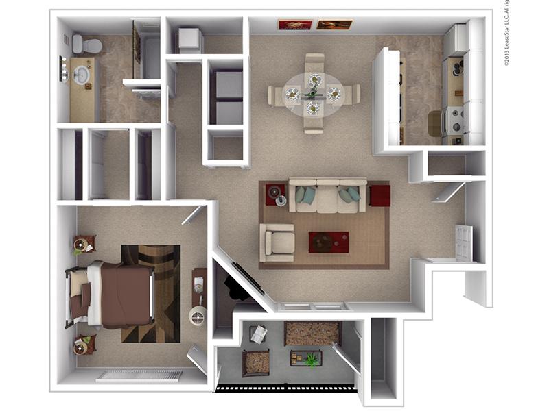 1x1 floorplan at Hunters Woods