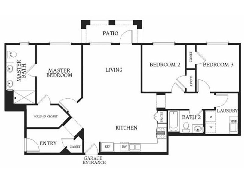 3 Bedroom B floorplan at Placita Luxe