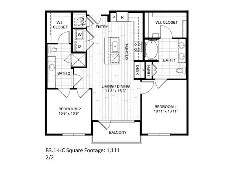 B3.1-HC floorplan at The Moderne