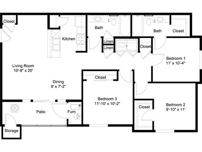 3 Bedroom 2 Bathroom