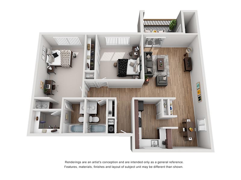 Two Bed-2x2 floorplan at ACASÁ High Road