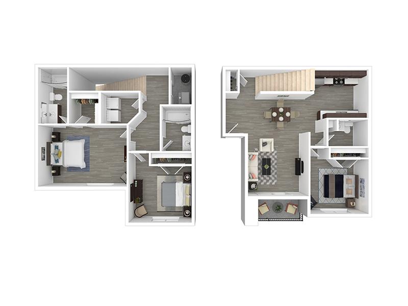 3x2.5-1280-T-R floorplan at Wilshire Place