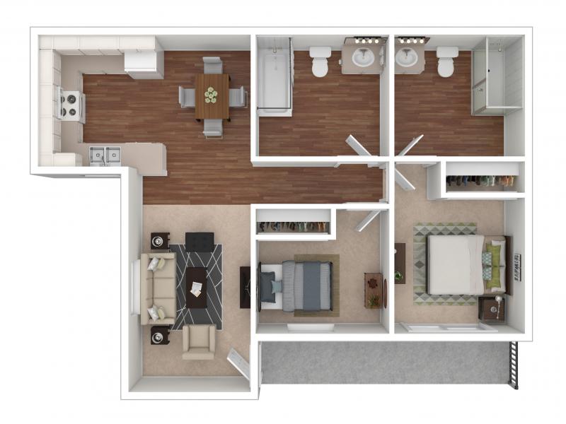 2 Bedroom 2 Bathroom B