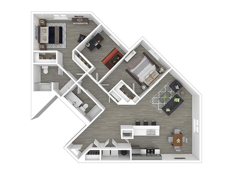 3x2-1443 floorplan at Solaire