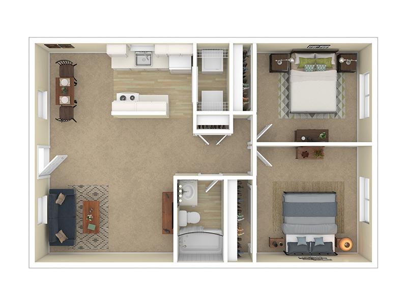 2 Bedroom 1 Bath - Large