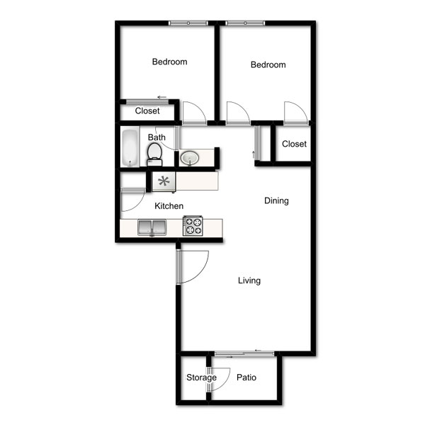 2X1-850 floorplan at Willowcreek