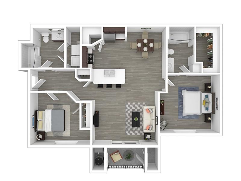 2x2-1065-G floorplan at Wilshire Place