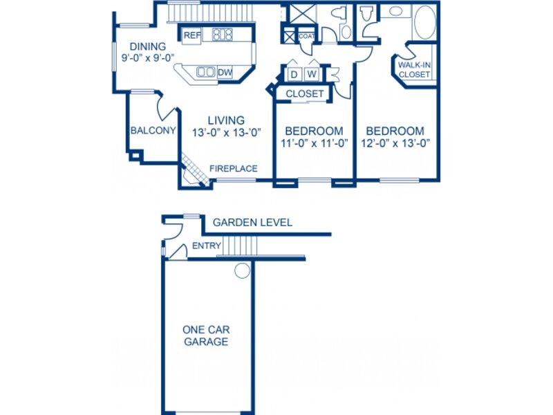 Granite floorplan at Parkway Townhomes