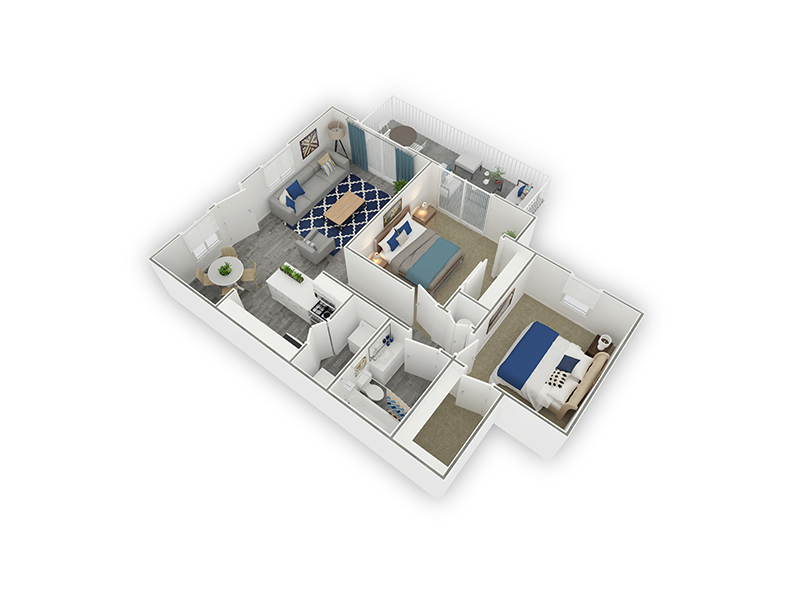 2X2R-835 floorplan at The Charleston