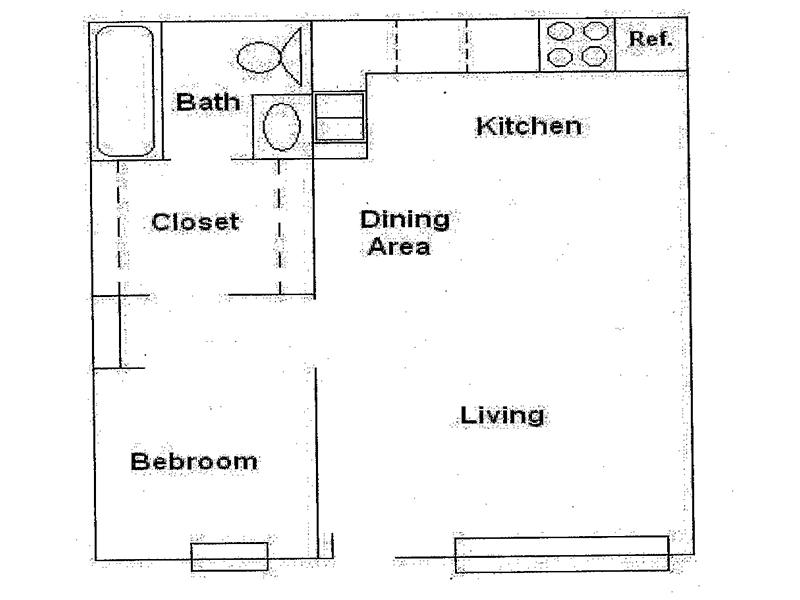 Studio Villa floorplan at Luxe at Burbank