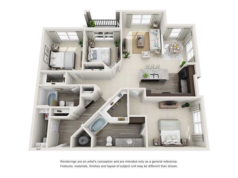 The Westbrook floorplan at Atlantic on the Avenue