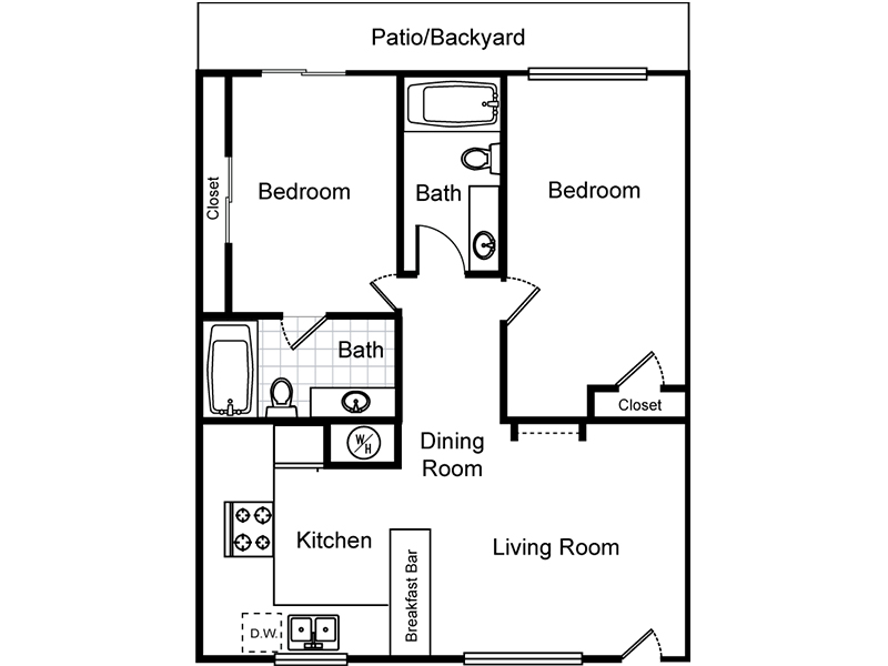 2 Bedroom 2 Bathroom (Southside)