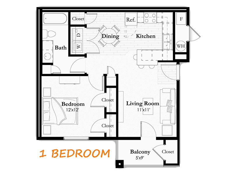 1 Bedroom 1 Bathroom