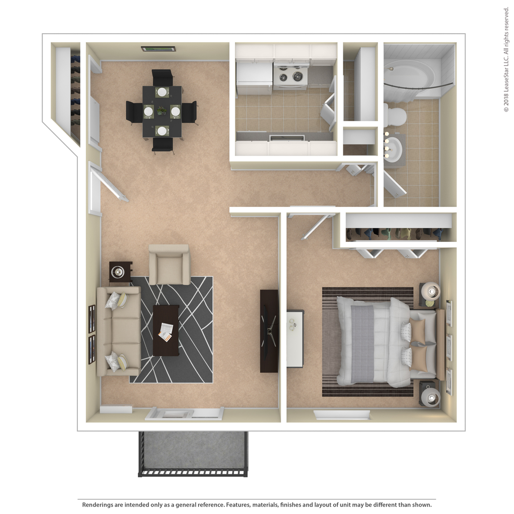 Valley View floorplan at Prairie View Apartments