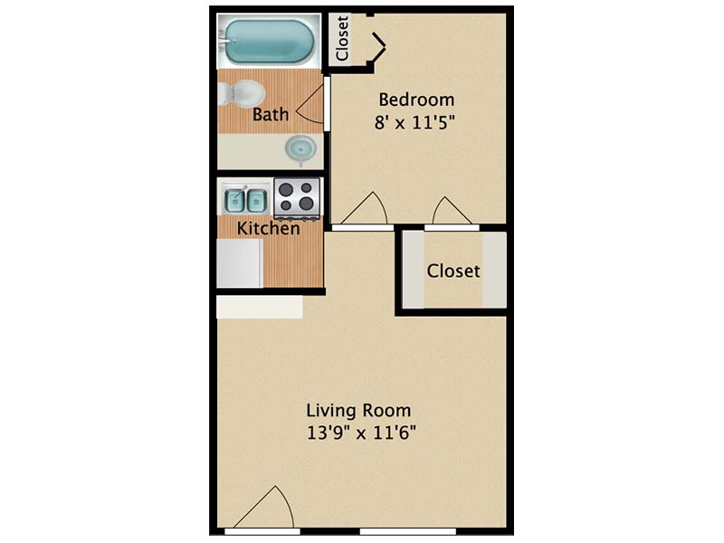 A1 floorplan at Prados Apartments at Arcadia