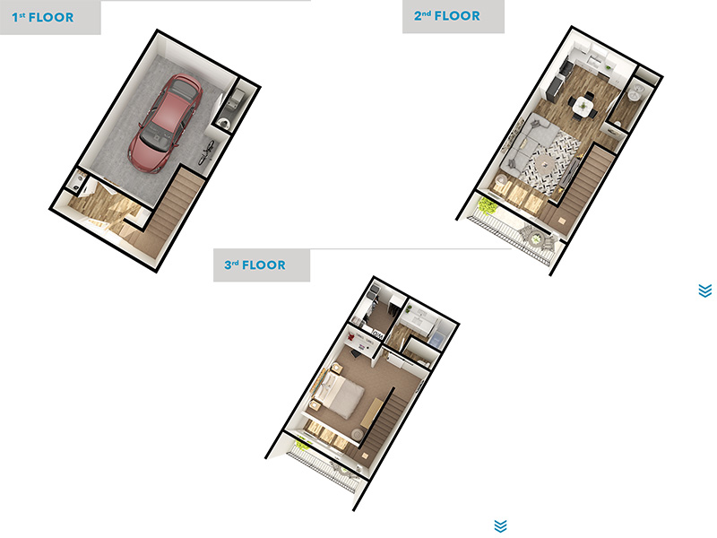 Picasso floorplan at The Marq Townhomes
