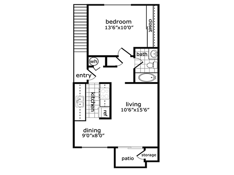 A1 floorplan at Habitat Apartment Homes