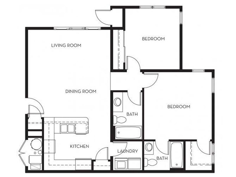 2X2-979 floorplan at Viewpointe Apartments