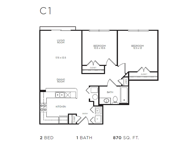 2x1 floorplan at The Reserve IL