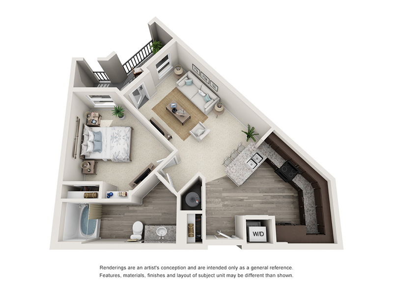 The Burton floorplan at Atlantic on the Avenue