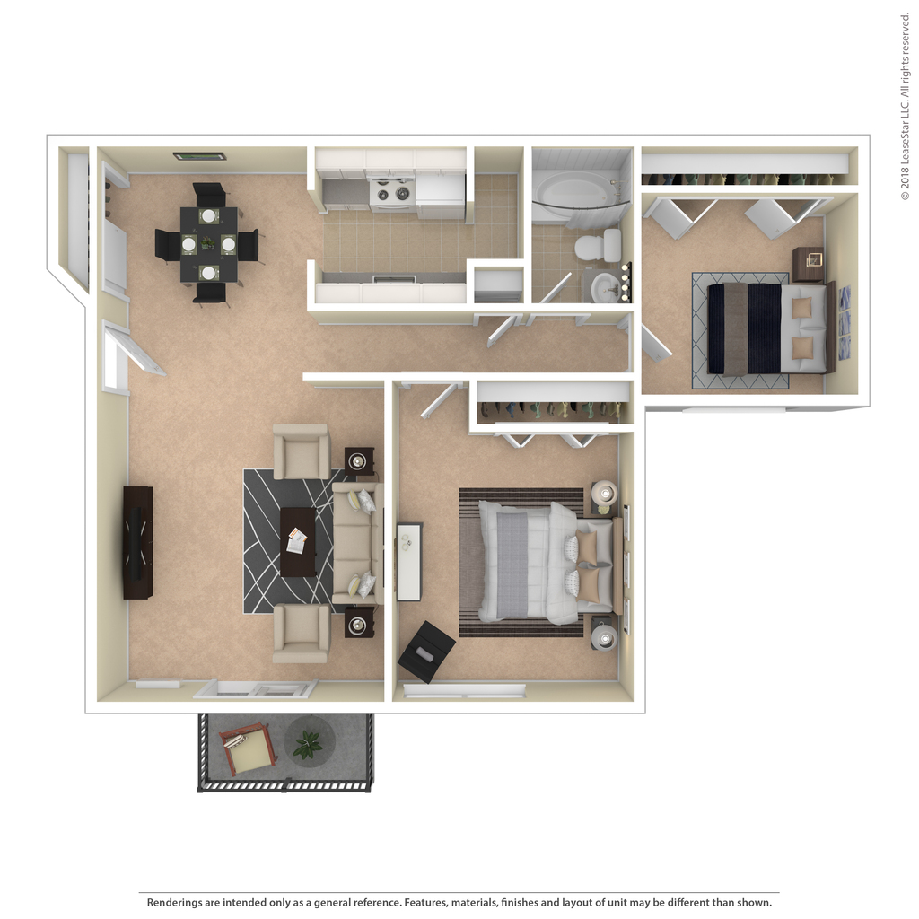 Hilshire floorplan at Prairie View Apartments