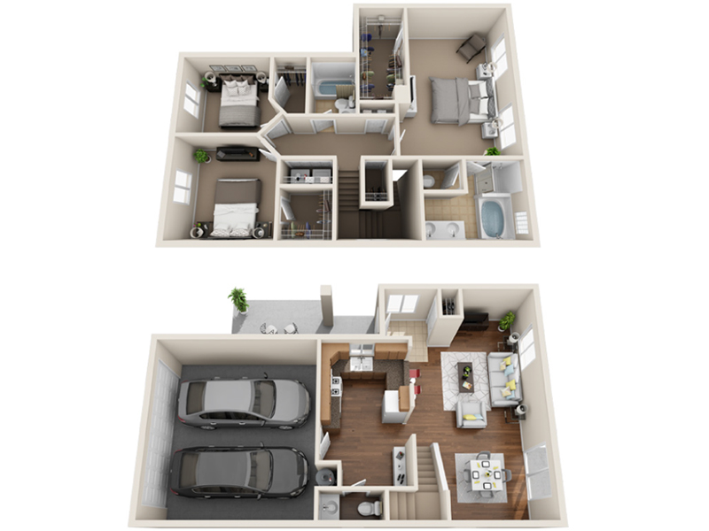 M floorplan at Suncrest Townhomes
