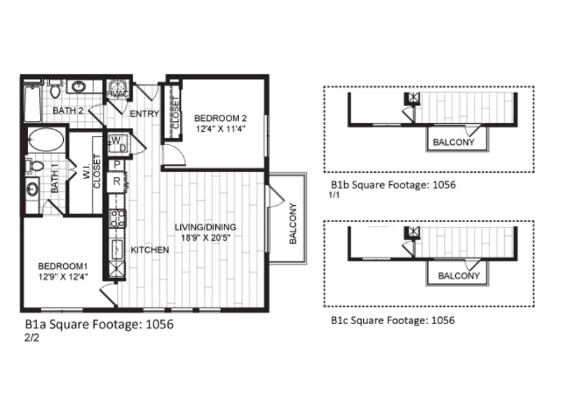 B1 floorplan at The Moderne