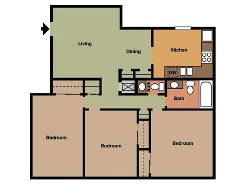 3 Bedroom floorplan